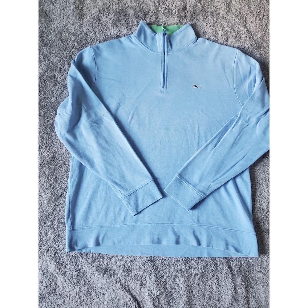 Vineyard Vines Mens Solid Saltwater 100%  Cotton 1/4 Zip Sweater Pullover XL